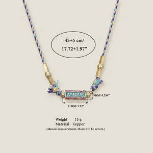 Collier Amour Turc Bleu Rose Long Nœud Perlé Bohème Tendance <span class=keywords><strong>C</strong></span>œur Bijou Femme Pull Amulette Fête Été Plage Cadeau - Product Image 5