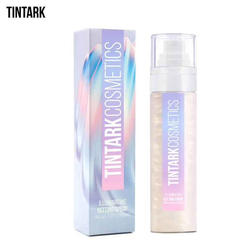 Amazon Hot Sale TINTARK Cruelty-free Extra Strength Shimmer Glow Setting Spray Mist Hydrating Glitter Setting Spray Makeup