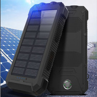 Haute Capacité 26800mAh Double Phare Boussole Solaire Alimenté Mobile Chargeur Étanche Haute Capacité Banque et Centrale Électrique