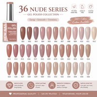 Série Nude 2026 – 34 Couleurs – Vernis Gel UV Liquide Vegan Écologique Français – OEM pour Salons de Manucure Professionnels – Flacon Design