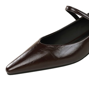 2182-1 zapatos Mary Jane de temperamento francés para mujer, cuña puntiaguda pequeña con tacón bajo, estilo Joker, brisa nocturna para otoño - Product Image 5