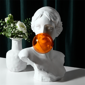 Sculpture de Style nordique moderne en résine, dessin de personnage rétro, Art du salon, tête de plâtre, accessoires pour la maison, nouveau - Product Image 2