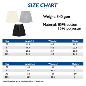 Stone Fade Vintage Sport Shorts Hommes 100% Coton 400g Batik Lavé Respirant Lâche Taille Élastique avec Poches - Product Image 4