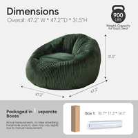 Fauteuils poufs géants pour adultes en mousse à mémoire de forme, canapé pouf, canapé paresseux, canapé d'angle compressé, fauteuil citrouille OEM