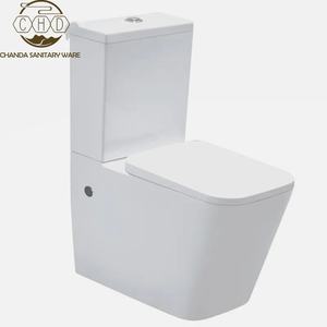 Inodoro de cerámica de dos piezas para hoteles Diseño moderno Drenaje S-Trap Stock barato - Product Image 5