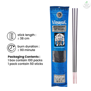 Encens exclusif indien Black Bathi Vinayak Diamond Special, 50 bâtonnets, extraits d'herbes pures pour les bénédictions divines, parfum d'ambiance - Product Image 2