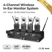 Sistema de Monitoreo Inalámbrico UHF Profesional para Escenarios, OEM ODM, para Actuaciones en Vivo, Espectáculos de Bandas, Iglesias y Estudios de Grabación