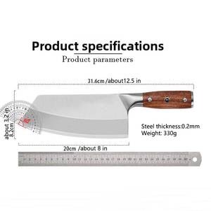 Cuchillo de Cocina Moderno, Acero Inoxidable 4Cr13, 20 cm, Mango de Madera de Peral, Ambidiestro, Apto para Lavavajillas - Product Image 6