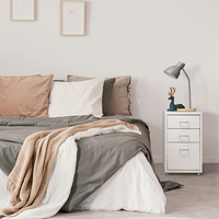 Meuble de rangement moderne en acier à 3 tiroirs pour chambre à coucher, idéal pour vêtements et accessoires