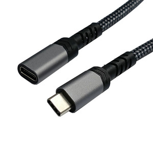 Cable de Extensión USB 3.1 Tipo C Macho a Hembra Gen2 5A 20G, Cable de Datos Trenzado de Nailon con Cable de Cobre Negro - Product Image 3