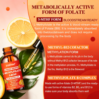 OEM 15mg Methylfolate Methyl B12 Gouttes Liquides Actives 5-MTHF Vitamines du Complexe B Méthylations Humeur Énergie