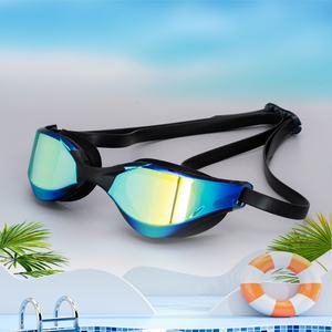 Lunettes de natation professionnelles unisexes anti-buée avec réglage par pression, colorées, vente en gros, équipement de natation en plein air - Product Image 4