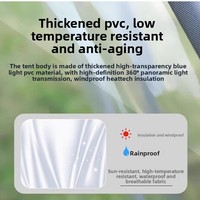 Tente bulle sphérique transparente pour camping extérieur, maison étoile, chaude pour l'hiver, utilisable en quatre saisons, sans installation requise, en tissu Oxford