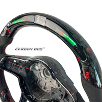 Rotes Geschmiedetes Carbon-Faser-Wildleder LED Angepasstes Sport-Lenkrad Geeignet für Perforierten MK6 GOLF JETTA