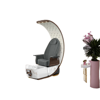 KISEN 2026 Fauteuil de Luxe Moderne Professionnel à Dossier Haut pour Spa des Pieds, Massage, Manucure et Pédicure pour Salon de Manucure avec Base LED