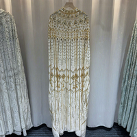 Robe Abaya de Luxe Élégante Brodéée, Robe de Soirée Musulmane Modeste pour Femmes Grandes Tailles pour Mariages et Aïd avec Accent Strass