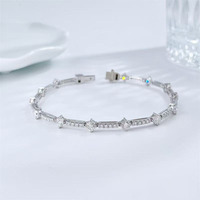 Bracelet tennis en diamant de laboratoire taille brillant étoile, or blanc 18 carats, certifié IGI, bijoux de mode pour femme, vente en gros, créateur