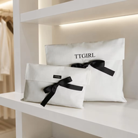 Sac de rangement en organza de coton blanc recyclable pour foulards et sacs à main, avec logo personnalisé imprimé, en mousseline de coton, sac cadeau à rabat anti-poussière