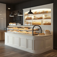 Mostrador de Exhibición M2 de Diseño Moderno en Beige para Tienda de Alimentos, Vitrina de Vidrio, Mostrador para Dulces, Mostrador para Panadería