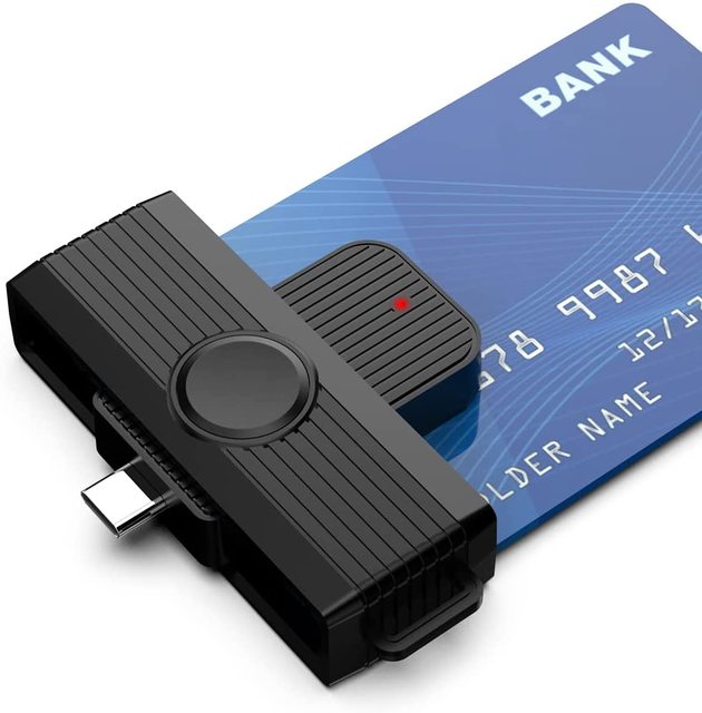Rocketek USB Type C Smart Chip Card Reader Contact ISO 7816 IC ID Credit Bank Card Reader Writer for Windows Mac Linux