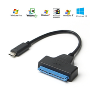 Câble adaptateur USB-C vers SATA 3.0, convertisseur haute vitesse 6 Gbps Type-C vers SATA 2,5 pouces pour disques durs et SSD, câble lecteur de disque dur externe