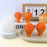Moule en silicone 3D en forme de jambe de poulet pour mousse, gâteau, crème glacée, bougie aromatique et fabrication d'ornements en plâtre