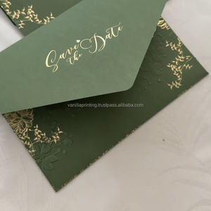 Enveloppe en papier personnalisée avec gaufrage 3D pour mariage et événements, gaufrage personnalisé sur papier spécial - Product Image 3