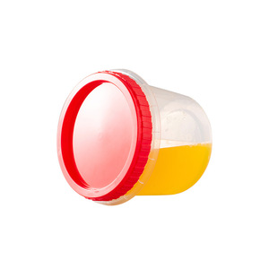 Bol en plastique jetable rond, de qualité alimentaire, transparent, avec couvercle rouge, pour soupe, congee, dessert - Product Image 1