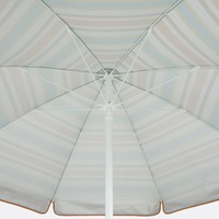Parasol rayé bohème en polyester avec mât en aluminium réglable, protection UV, pour terrasse et jardin, chaises assorties