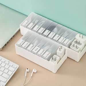 Data Cable <b>Storage</b> Box Transparent <b>Drawer</b> Compartment Office Organizer for Chargers USB Drives - Product Image 3