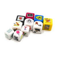 Dés à six faces personnalisés imprimés, logo personnalisé, motif gravé, dés de jeu en acrylique pour jeux de société