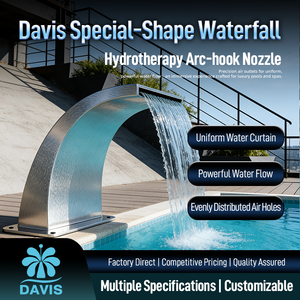 Großhandel Edelstahl 304 Pool-Wasserfallbrunnen für Außenpools, Pool-Wasserfall Hydrotherapie Bogenförmige Düse - Product Image 2