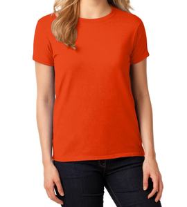 Ropa de moda logotipo liso camisetas mujeres cuello redondo manga corta hecho Pakistán precio barato impresión gruesa GSM camisetas de mujer - Product Image 4