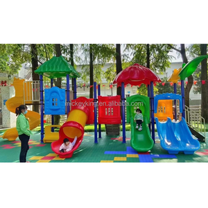 Direkter Werksverkauf: Outdoor-Spielplatzset für Kinder mit Kunststoffrutsche & Trampolinpark für Bildungsgärten & Parks, Alter 3-12 - Product Image 5