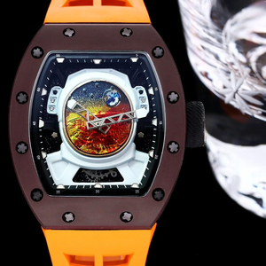 Montre mécanique RM 52-05 avec boîtier en alliage métallique de luxe, cadran en forme de casque d'astronaute, tourbillon, forme tonneau, montre à remontage manuel pour homme - Product Image 2