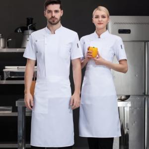 2 Boutons Elastique Chinois Hommes Femmes Unisex Cuisine Restaurant Baker Cafe Cooking Chef Shirt Jacket Cook Uniform Coat - Product Image 1