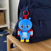 Porte-clés en peluche Jetpack Aliens OEM ODM, pendentif de sac, faible MOQ, promotionnel, personnalisé, en tissu peluche doux à poils courts