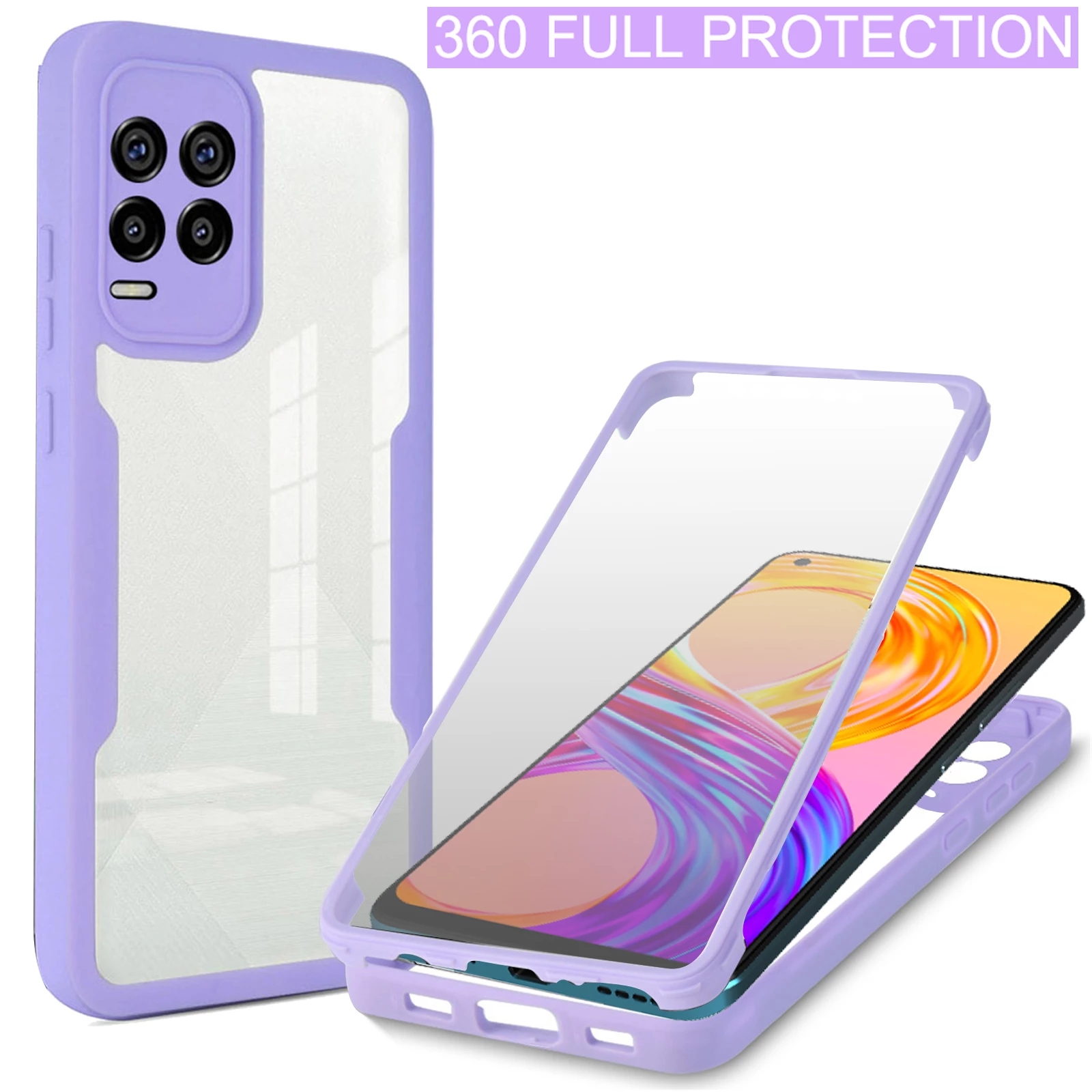 AURSTORE Cover 360° Per Oppo A54 5G / A74 5G / A93 5G – Custodia Rigida Con Protezione Integrale Anteriore E Posteriore – Trasparente