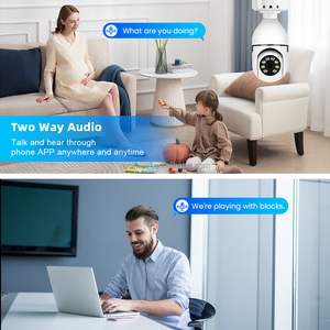 Trên bán 1080P 2MP E27 trong nhà thông minh không dây 2.4G 5g Dual band Wifi ánh sáng bóng đèn PTZ <span class=keywords><strong>IP</strong></span> <span class=keywords><strong>Camera</strong></span> CCTV 360 wifi an ninh Bóng đèn máy ảnh - Product Image 4
