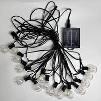 Guirlande lumineuse solaire à LED pour jardin extérieur Guirlande d'ampoules G40 Globe Festoon Lights Dimmable Remote Control for Christmas Decoration