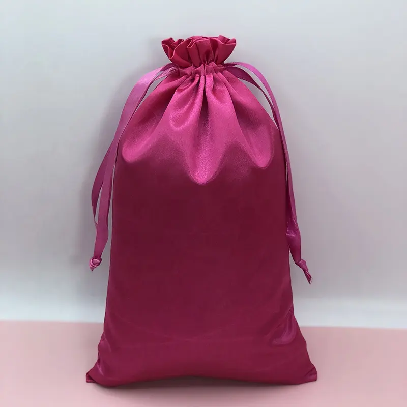 Fashion customized high quality satin string bags gift packaging pouches for jewelry