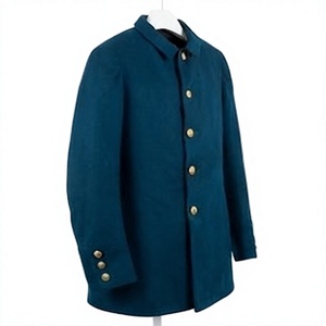 Blazer d'hiver croisé pour homme, couleur unie, manches longues, boutonnage frontal, en tissu, style uniforme - Product Image 2