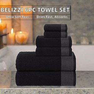 BELIZZI HOME 100% Cotton Ultra Soft 6-Piece Towel Set Includes 2 Bath Towels 2 Hand Towels 2 <b>Washcloths</b>-Compact Lightweight - Product Image 2