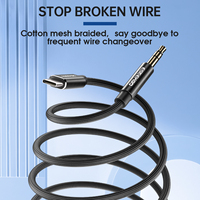 Cable de Audio ESEEKGO AX-01 de 6A con Carga Rápida, Trenzado de Nailon, de 4 Pies, Tipo-C a 3.5mm para Computadora y Dispositivos iOS con Empaque Minorista