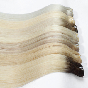 Vente en gros de cheveux brésiliens vierges bruts 100% cuticules alignées Os droit Styles attachés à la main doux teints couleur claire génie naturel - Product Image 1