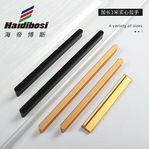 มือจับตู้ Haidibosi อลูมิเนียมอัลลอยด์ รูปทรงแท่ง สีดำทอง สไตล์มินิมอล อุปกรณ์ประตูตู้เสื้อผ้า ทนทาน - Product Image 1