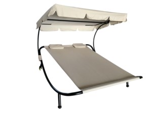 OEM letto salotto con CanopyModern per il tempo libero all'aperto <span class=keywords><strong>giardino</strong></span> Patio in metallo doppio sedile Relax sedia - Product Image 3