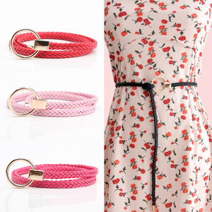 Mode dame alliage boucle ardillon femmes <span class=keywords><strong>ceinture</strong></span> <span class=keywords><strong>tressée</strong></span> pas de trous <span class=keywords><strong>ceinture</strong></span> tissée maigre pour robe - Product Image 6