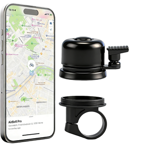 Sonnette de vélo avec positionneur intégré et suivi GPS/GPRS, étanche, compatible avec le réseau Find My et autres alternatives - Product Image 1