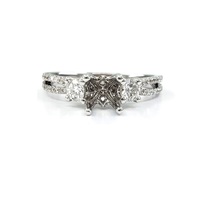 Bague de fiançailles semi-montée classique en or blanc 18 carats avec diamants pour femme, idéale pour les mariages et l'usage quotidien – Expédition directe depuis Hong Kong